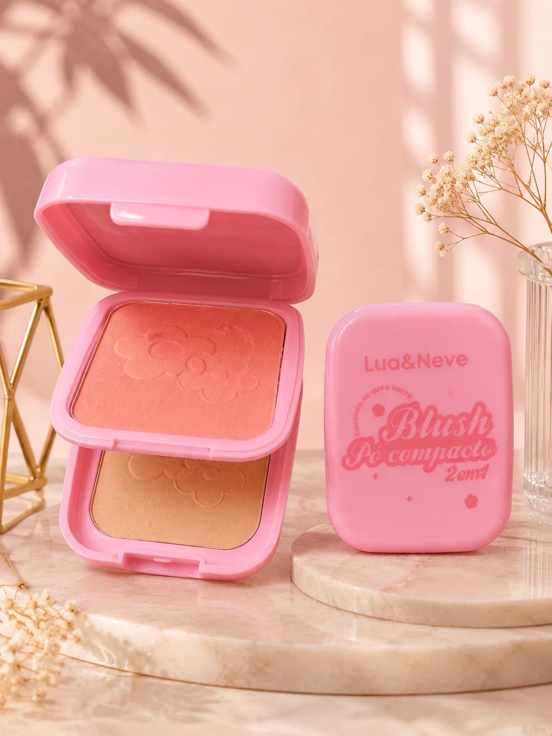 Blush + Pó Compacto 2 em 1 Lua&Neve