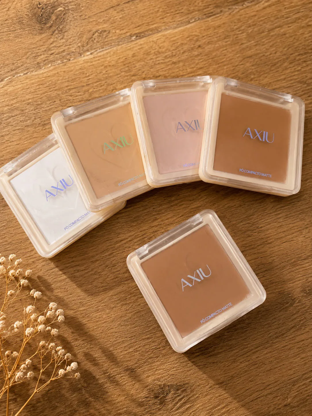 Pó Compacto Matte AXIU – Efeito Natural e Controle da Oleosidade